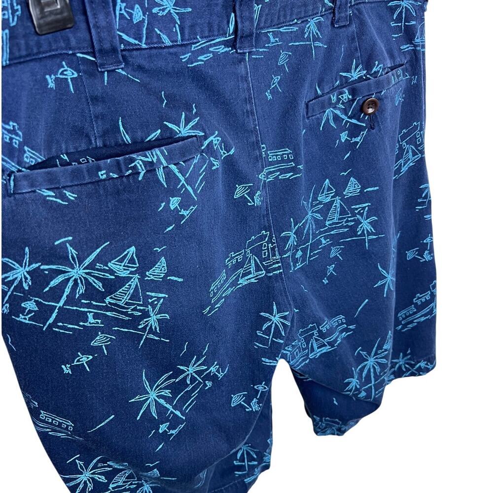 J.Crew Chino Shorts Scenic Sailboat Print in Stanton Navy Blue Men's 32W - Picture 3 of 9